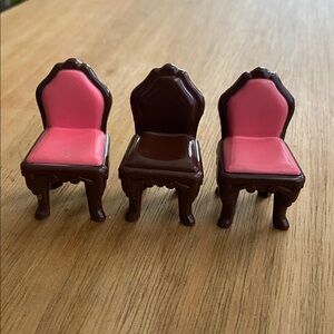Vintage 2001 Fisher Price Loving Family Sweet Streets Dining Room Chairs